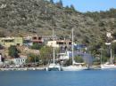 Mesta on the west coast of Chios.: The quay at Mesta